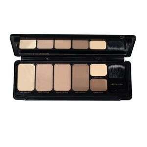 Profusion Cosmetics 6 Shade Contour Palette & Brush Makeup Case NEW Cruelty Free